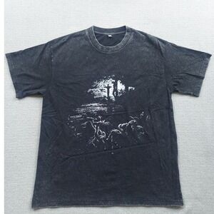 Unbranded T-Shirt Mens M Black Acid Wash Crucifixion Graphic Streetwear Tee